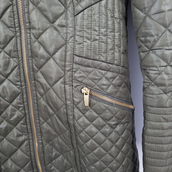 VIA SPIGA Long Black Hoodie Quilted Down Jacket - Picture 2 of 6